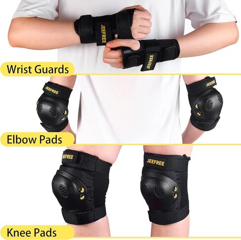 Skateboard Pads Kids/Youth/Adult Shield Elbow Pads and Wrist Guards Protective Gear,Strong Double Straps&Adjustable Easy-Fix Clips for Skateboarding,Rollerblading,ScooterRoller,Skating,Bicycle in Kuwait