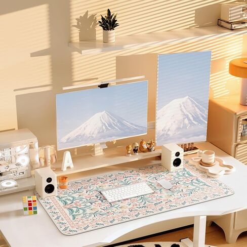 iCasso Pink Desk Mat, Desk Pad, Computer Mats for Desktop, Desk Matt, XXL Large Mouse Pad for Desk, Anti-Slip Big Mousepad with Stitched Edges, Keyboard Pad Mouse Mat for Computer(Pink Floral) in Kuwait