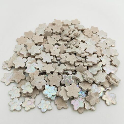 1.1lb Flower Ceramic Mosaic Tiles for Crafts Bulk, Iridescent Floral Mosaic Tiles Supplies,Stained Porcelain Mosaic Pieces for Artwork,Garden Kit Decor (White) in Saudi Arabia