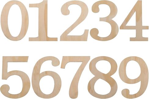 Wooden Numbers 8inch 0-9,for handicrafts, DIY Combinations are Possible, Paintable Home Wall Decor 0-9 Number for Wall Decor/DIY/Painted in Saudi Arabia