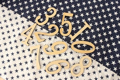 Wooden Numbers 8inch 0-9,for handicrafts, DIY Combinations are Possible, Paintable Home Wall Decor 0-9 Number for Wall Decor/DIY/Painted in Saudi Arabia