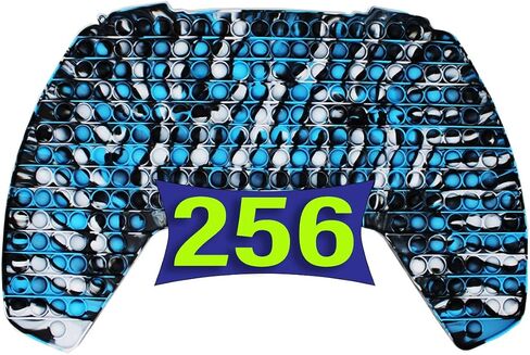 KINIA Huge 100 Pop it Fidget Toys Large Controller Sensory Fidgets Toy w Keychain - Patent Pending - Controller Shaped Pop It Toy for Kids Children Adults (100 Pop It, Controller Black Blue White) in Saudi Arabia