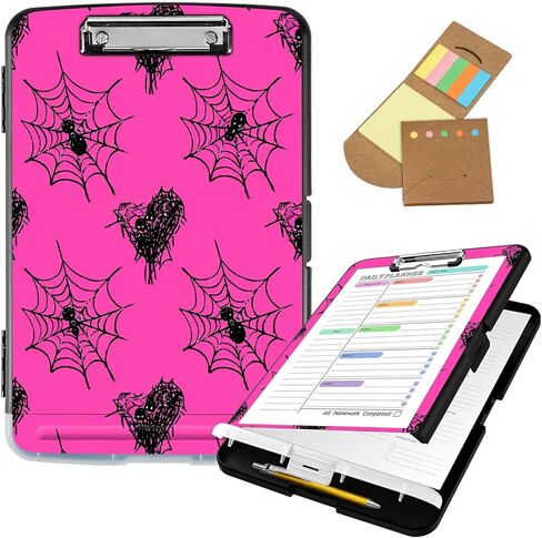 Clipboard with Storage, 8.5x11" High Capacity Nursing Clipboards with Pen Holder and Low Profile Clip, A4 Plastic Storage Clipboard for Nurses, Teachers, Lawers, Pink Glitter Cheetah in Saudi Arabia
