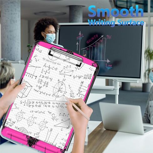 Clipboard with Storage, 8.5x11" High Capacity Nursing Clipboards with Pen Holder and Low Profile Clip, A4 Plastic Storage Clipboard for Nurses, Teachers, Lawers, Pink Glitter Cheetah in Saudi Arabia