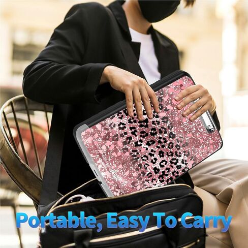 Clipboard with Storage, 8.5x11" High Capacity Nursing Clipboards with Pen Holder and Low Profile Clip, A4 Plastic Storage Clipboard for Nurses, Teachers, Lawers, Pink Glitter Cheetah in Saudi Arabia