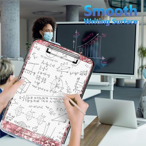 Clipboard with Storage, 8.5x11" High Capacity Nursing Clipboards with Pen Holder and Low Profile Clip, A4 Plastic Storage Clipboard for Nurses, Teachers, Lawers, Pink Glitter Cheetah in Saudi Arabia
