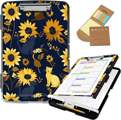 Clipboard with Storage, 8.5x11" High Capacity Nursing Clipboards with Pen Holder and Low Profile Clip, A4 Plastic Storage Clipboard for Nurses, Teachers, Lawers, Pink Glitter Cheetah in Saudi Arabia
