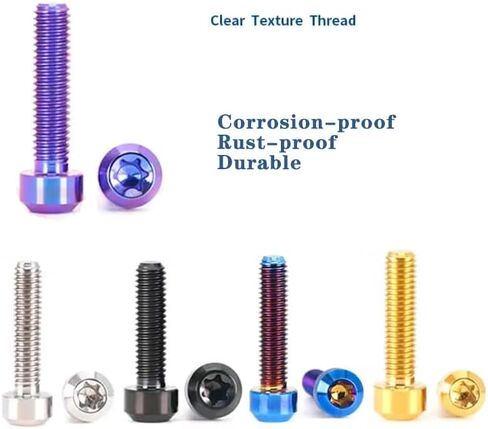 5pcs TC4 Titanium Alloy Anti-Theft Plum Blossom Screws License Plate Bolts Rust-Proof Screw Engine Valve Cover Bolt Dress Up Bolts Mechanical Fastener Body Work Kits (blueing, M6*20mm) in Saudi Arabia