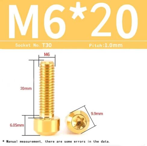 5pcs TC4 Titanium Alloy Anti-Theft Plum Blossom Screws License Plate Bolts Rust-Proof Screw Engine Valve Cover Bolt Dress Up Bolts Mechanical Fastener Body Work Kits (blueing, M6*20mm) in Saudi Arabia