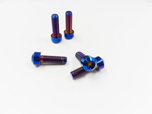 5pcs TC4 Titanium Alloy Anti-Theft Plum Blossom Screws License Plate Bolts Rust-Proof Screw Engine Valve Cover Bolt Dress Up Bolts Mechanical Fastener Body Work Kits (blueing, M6*20mm) in Kuwait