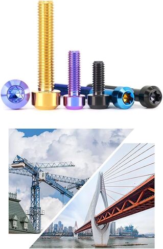 5pcs TC4 Titanium Alloy Anti-Theft Plum Blossom Screws License Plate Bolts Rust-Proof Screw Engine Valve Cover Bolt Dress Up Bolts Mechanical Fastener Body Work Kits (blueing, M6*20mm) in Kuwait