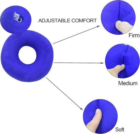 Hemorrhoid Pillow with A Pump, Inflatable Butt Pillow for Tailbone Pain Relief, Coccyx Seat Cushions for Pressure Relief Bed Sores, Prostatitis, Wheelchairs, Postpartum Pregnancy (Blue) in Kuwait