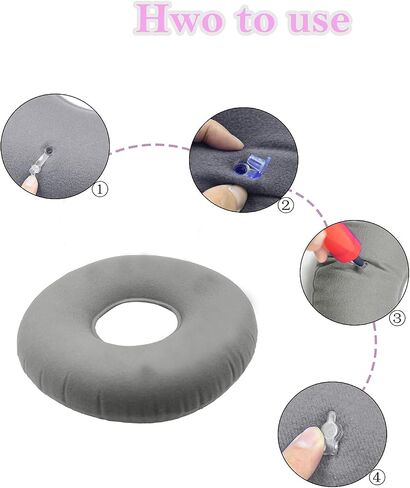 Hemorrhoid Pillow with A Pump, Inflatable Butt Pillow for Tailbone Pain Relief, Coccyx Seat Cushions for Pressure Relief Bed Sores, Prostatitis, Wheelchairs, Postpartum Pregnancy (Blue) in Kuwait
