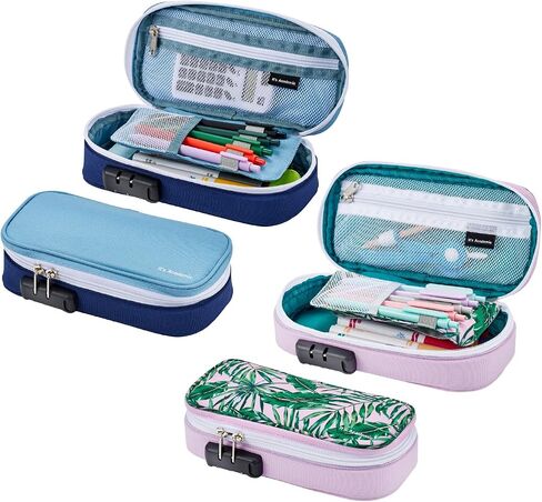 It's Academic Locking Pencil Case, For Office & School Supplies, Travel Organizer Bag, Compact, High Capacity, Light Weight, Black in Saudi Arabia