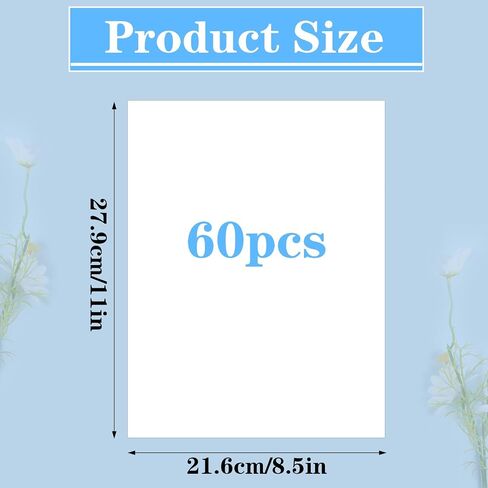 60 Sheets White Cardstock 8.5 x 11, 250gsm/92lb Cardstock Paper Heavy White Card Stock for Printer Invitations Crafts Card Making Drawing Scrapbooking Wedding Decorations in Saudi Arabia