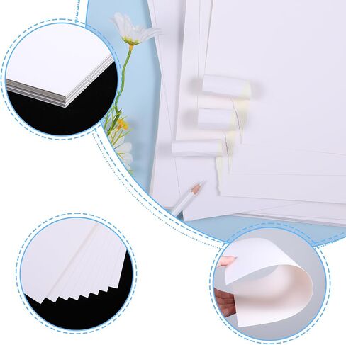 60 Sheets White Cardstock 8.5 x 11, 250gsm/92lb Cardstock Paper Heavy White Card Stock for Printer Invitations Crafts Card Making Drawing Scrapbooking Wedding Decorations in Saudi Arabia