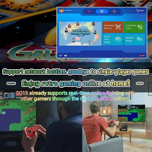 NEOCADE Retro Gaming Console, Built in 30 Classic Officially Licensed Games, Upgraded Plug & Play - TV Video Gaming Console, GlobalMatch Online Game Platform with Dual 2.4G Wireless Controllers in Kuwait