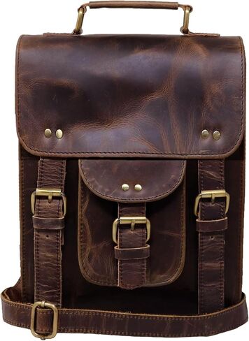 jaald حقيبة ساعي البريد من الجلد الطبيعي حقيبة كمبيوتر محمول عتيقة حقيبة كروس حقيبة رجل محفظة حقيبة كتف للرجل والمرأة حقيبة مكتب in Kuwait