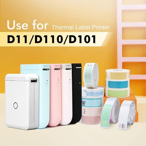 ورق ملصقات صغير متوافق مع طابعة NIIMBOT D11 D110 D101، ملصق حراري ذاتي اللصق مقاوم للماء ومضاد للزيوت والخدش (أصفر) in Saudi Arabia