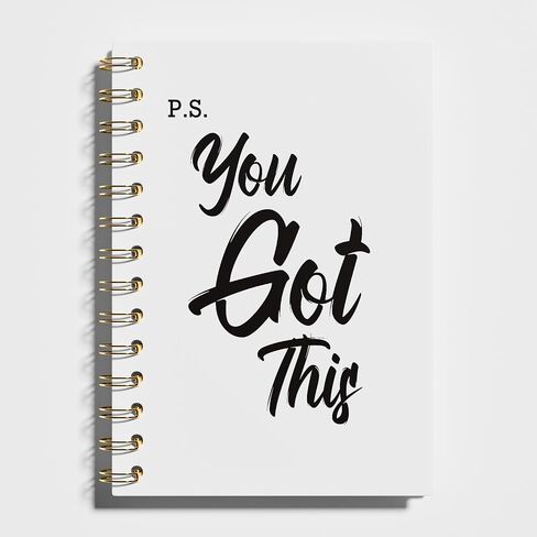 You Got This Spiral Notebook, Inspirational Notebooks for Women Men, Motivational Journal, Black Hardcover Spiral Notebooks for Work Note Taking, Employee Gifts Notrbooks, 5.5x8.3 in Kuwait