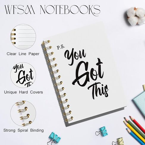 You Got This Spiral Notebook, Inspirational Notebooks for Women Men, Motivational Journal, Black Hardcover Spiral Notebooks for Work Note Taking, Employee Gifts Notrbooks, 5.5x8.3 in Kuwait