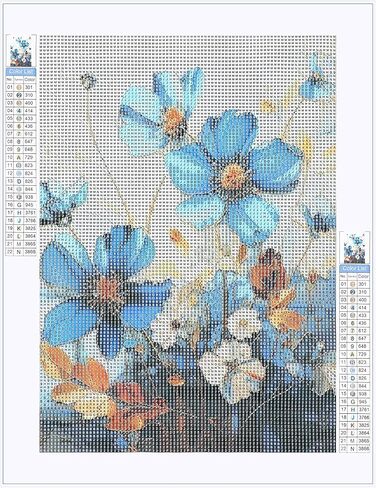 LLOUSSAK Floral Diamond Art Kits for Adults, 5D Diamond Art Flowers Painting Kit, Floral Crystal Art Kits for Beginners, Full Round Drill Diamond Art Paintings for Home Wall Decor Craft (14.7"×12") in Saudi Arabia