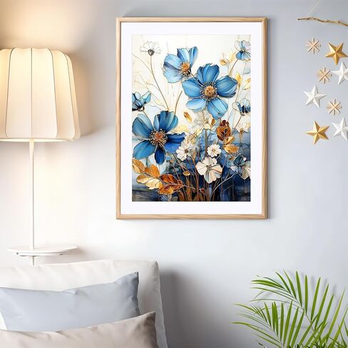 LLOUSSAK Floral Diamond Art Kits for Adults, 5D Diamond Art Flowers Painting Kit, Floral Crystal Art Kits for Beginners, Full Round Drill Diamond Art Paintings for Home Wall Decor Craft (14.7"×12") in Saudi Arabia