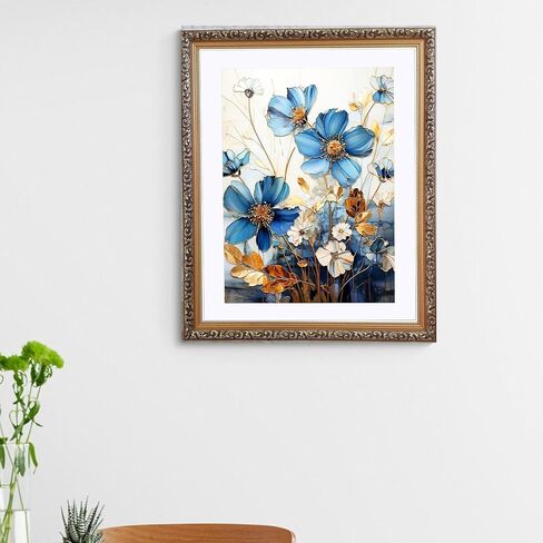 LLOUSSAK Floral Diamond Art Kits for Adults, 5D Diamond Art Flowers Painting Kit, Floral Crystal Art Kits for Beginners, Full Round Drill Diamond Art Paintings for Home Wall Decor Craft (14.7"×12") in Saudi Arabia