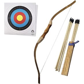 Adventure Awaits! Handmade Wooden Bow and Arrow Set | 10 Wood Arrows and Quiver | for Outdoor Play