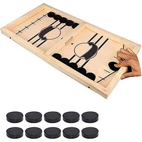 Inscape Data Fast Sling Puck Game Paced, Table Desktop Battle,Winner Board Games Toys for Adults Parent-Child Interactive Chess Toy Board Table Game(15.2 in x 9.4 in)