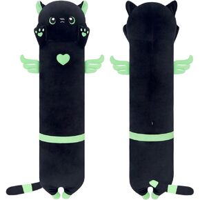 Cat Stuffed Animal Soft Long Plush Cat Pillow Cute Cat Long Stuffed Animals Soft Cat Plushies, Purple Kitten Plush for Kids Girlfriend(70cm/27.5inch)
