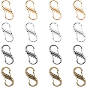 16PCS Mini Carabiner Clip S Double Lobster Clasp Multifunction Metal Buckle Zipper Clip Theft Deterrent, Repair Connect Shorten Leather Bag Handbag Shoulder Chain Strap Pendant Necklace Bracelet in Saudi Arabia