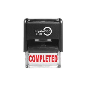 AS-IMP1031 - Completed, Heavy Duty Commerical Quality Self-Inking Rubber Stamp, Red Ink, 9/16" x 1-1/2" Impression Size, Laser Engraved for Clean, Precise Imprints