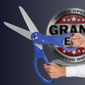 20" Blue Ceremonial Ribbon Cutting Scissors – Giant Scissors Prop Blue Big Scissors for Ribbon Cutting Ceremony Blue Large Scissors Ribbon Cutting for Special Events Inaugurations and Ceremonies