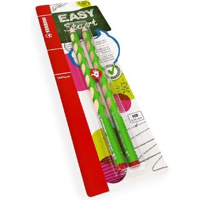 STABILO Easygraph Handwriting Pencils - HB - Right Handed - Light Green Barrel - Pack of 2