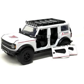 2021 Bronco White with Red Stripes and Roof Rack Yokohama Tires Just Trucks Series 1/24 Diecast Model Car by Jada 34286