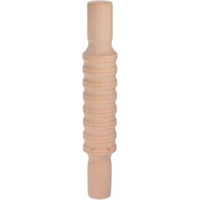 HARFINGTON Wood Clay Roller 8 Inch Stripe Pattern Modeling Solid Wood Non-Stick Clay Hand Rollers Embossed Mini Wooden Rolling Pins for Crafts Baking Playdough Clay DIY
