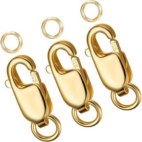 925 Sterling Silver Lobster Claw Clasp with Closed Jump Rings for Necklaces Bracelet Or Jewelry Making, Made in Italy