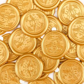100 pcs Antique Gold Wax Seal Stickers for Wedding Invitation Party Self Adhesive Envelope Seal Stickers for Wedding Seating Chart Christmas Birthday Gift (Bee)