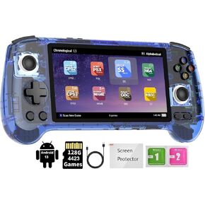 RG556 Retro Handheld Game Console , Android 13 System Unisoc T820 Processor 5.48 Touch Inch AMOLED Screen 5500mAh Battery Support WiFi Online DP Output (Black)
