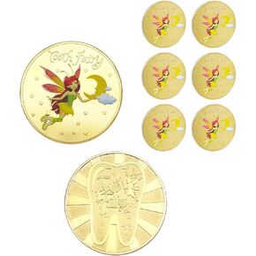 Tooth Fairy Coins Reward Commemorative Coin Collection Experience Gift for Lost Teeth Kids (Printed 10 Styles)