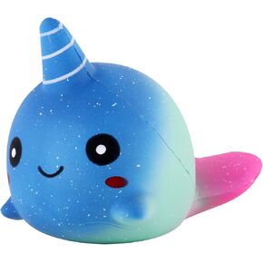 Anboor 4.7 Inches Squishies Baby Whale Narwhal Slow Rising Kawaii Scented Soft Animal Squishies Toys