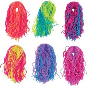 Raymond Geddes Hairy Noodle Toys (Pack of 12) - Multi-Colored Stretchy and Squishy Fidget Toys - Novelty Toys for Birthday Party Favors and Prizes