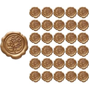 allydrew Adhesive Wax Seal Stickers for Envelopes, Wedding Invitations, Christmas Packages, Gifts, Parties (30pcs), Pink Heart