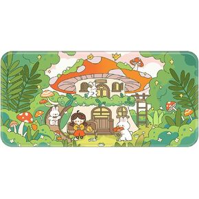 PERFECTSIGHT Cute Kitty Desk Mat Kawaii Desk Pad, Fujiyama Large Gaming Mouse Pad, Funny Cherry Blossom Deskmat Mousepad, Anime Laptop Keyboard Pad Office Home Decor for Women Girls, Sakura Cat