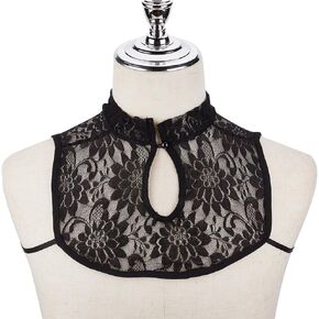 GORGECRAFT Black Neckline Trim Detachable Lady's False Collars Clothes Hollow Out Floral Lace Trim Sewing Applique Edge for Women Lady Summer Dress Suit Uniform Costume Sewing DIY Garment Accessories in Saudi Arabia