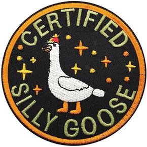 Funny Goose Patch, Hook and Loop Embroidered Patch, Cute Animal Meme Morale Patch, DIY Applique Accessories for Backpacks, Dog Harnesses, Army Vests, Gym Bags, Hats, Helmets