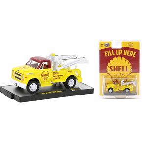 M2 1970 Chevy C60 Tow Truck Yellow with Red Top and Yellow Interior Shell Oil Limited Edition to 7800 Pieces Worldwide 1/64 Diecast Model Car 31500-HS45