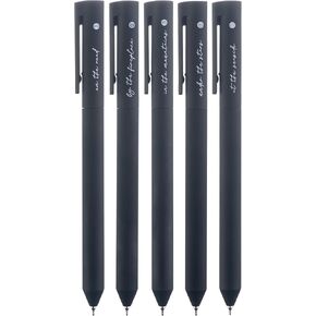 DIVERSEBEE Black Gel Ink Pens, 0.5 mm Gel Pens Fine Point, Bible Pens No Bleed Through, Cute Fine Tip Pens, Bible Study Journaling Supplies, 5 Pack Gel Pen Set