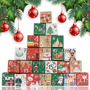 Christmas Advent Calendar 2024, 24 Days Advent Calendar Boxes Empty, Christmas Treat Boxes, Candy Boxes Party Favor Boxes, Small Gift Boxes, Cookie Boxes, for Adult Kids Xmas Holiday